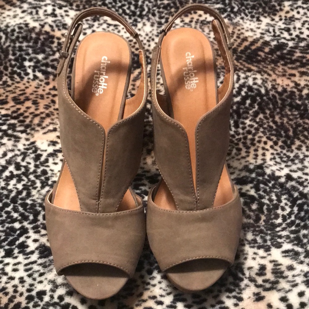 Charlotte Russe Taupe Wedges
